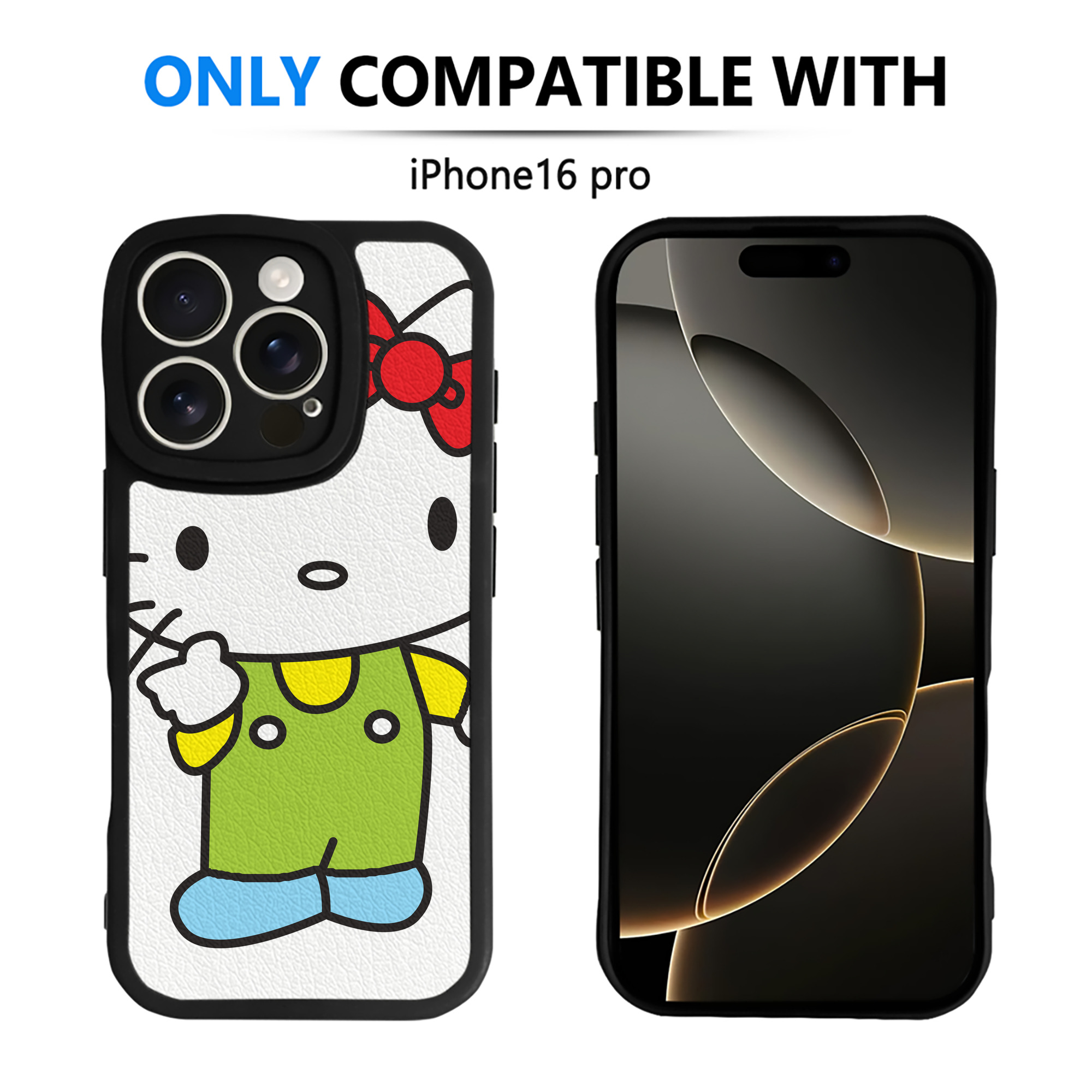 （画像用） Hello Kitty ハローキティ 【iPhone 16シリーズ対応】シリコンスマホケース（レザー調） 材質：シリコン